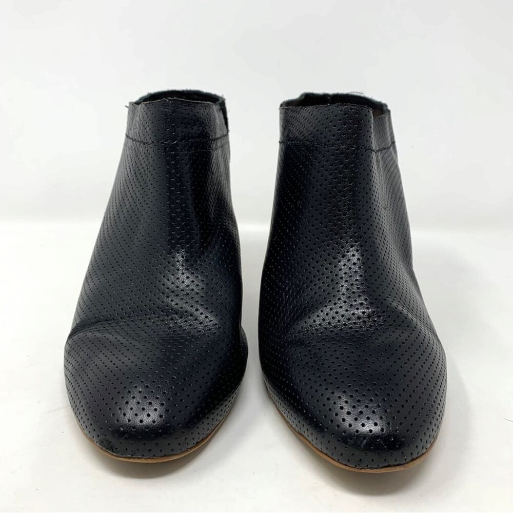 Anthropologie Miss Albright Black Leather Slip On Ankle Booties Size 7 - Picture 3 of 9